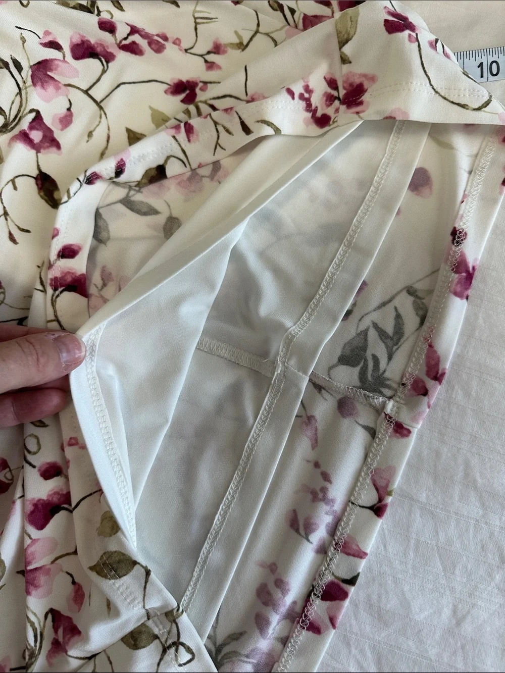 Lauren Ralph Lauren Pink Floral Midi Dress in Cream Size 4 - Picture 8 of 10
